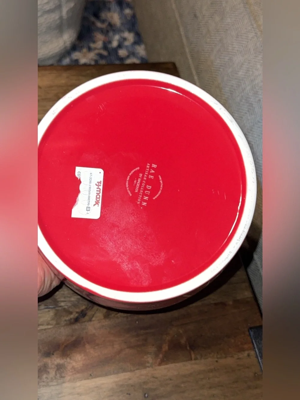 NWT RAE DUNN Christmas Holiday Red ‘Santa Paws’ Ceramic Pet Dog Large Bowl 8”